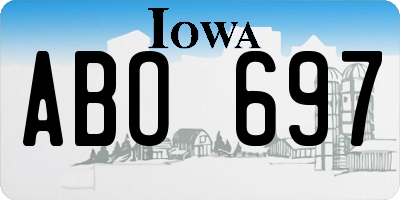 IA license plate ABO697