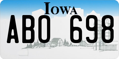 IA license plate ABO698