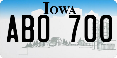 IA license plate ABO700