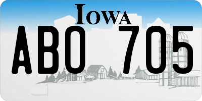 IA license plate ABO705
