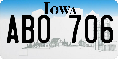 IA license plate ABO706