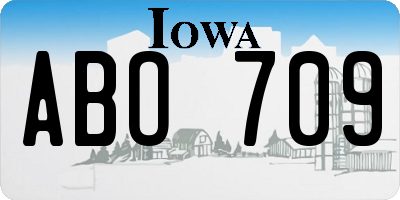 IA license plate ABO709