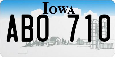 IA license plate ABO710