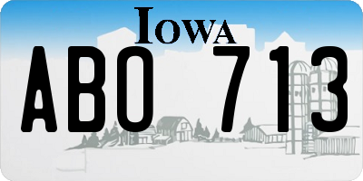IA license plate ABO713