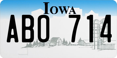 IA license plate ABO714