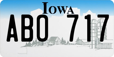 IA license plate ABO717