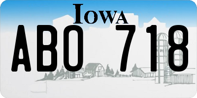 IA license plate ABO718