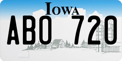 IA license plate ABO720