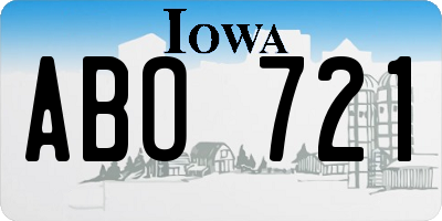 IA license plate ABO721