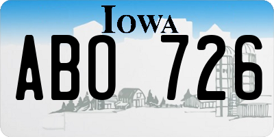 IA license plate ABO726