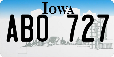 IA license plate ABO727