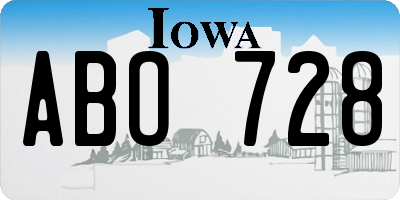 IA license plate ABO728