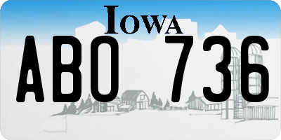 IA license plate ABO736