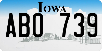 IA license plate ABO739