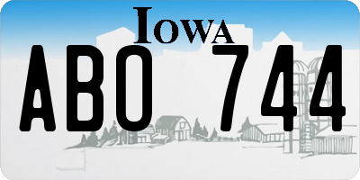 IA license plate ABO744