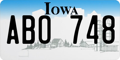 IA license plate ABO748
