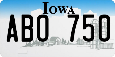 IA license plate ABO750