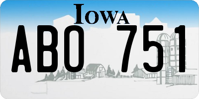 IA license plate ABO751