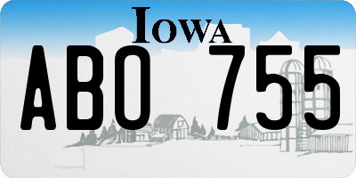 IA license plate ABO755