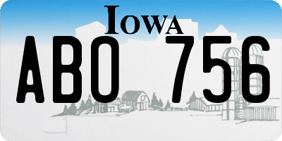 IA license plate ABO756