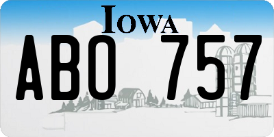 IA license plate ABO757