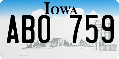 IA license plate ABO759