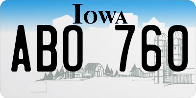 IA license plate ABO760