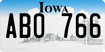 IA license plate ABO766