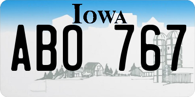 IA license plate ABO767