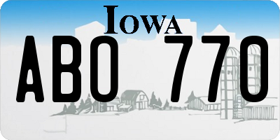 IA license plate ABO770