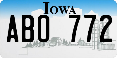IA license plate ABO772