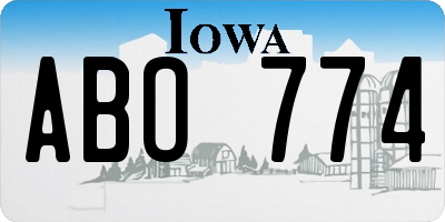 IA license plate ABO774