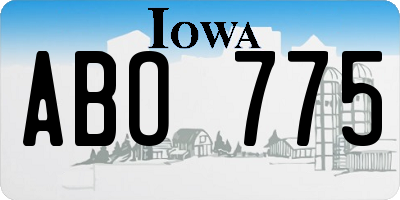 IA license plate ABO775