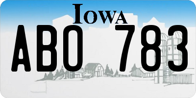 IA license plate ABO783