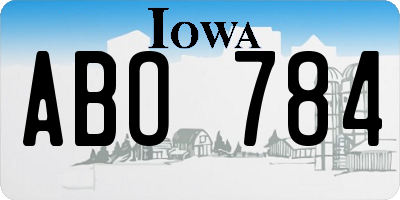 IA license plate ABO784