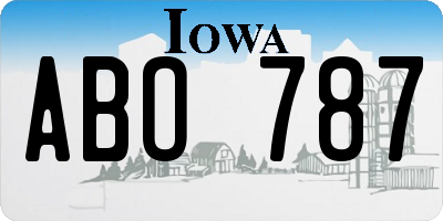 IA license plate ABO787