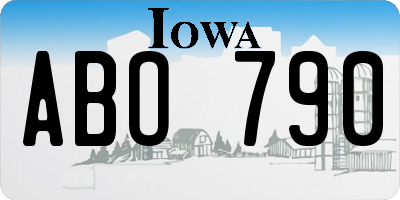 IA license plate ABO790