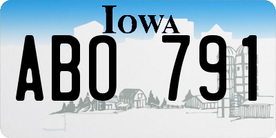 IA license plate ABO791