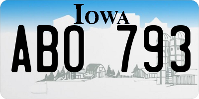 IA license plate ABO793