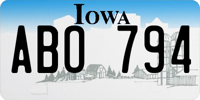 IA license plate ABO794
