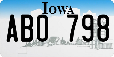 IA license plate ABO798