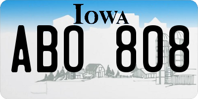 IA license plate ABO808
