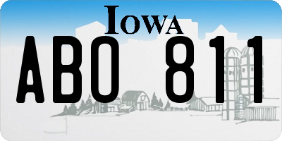 IA license plate ABO811