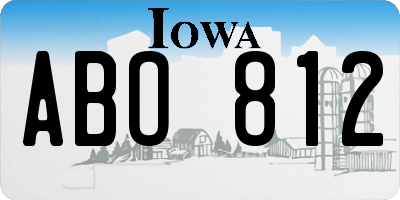 IA license plate ABO812