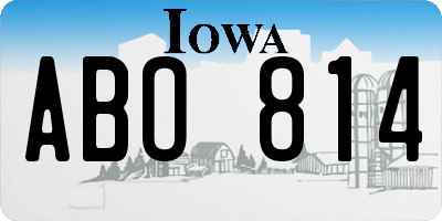 IA license plate ABO814