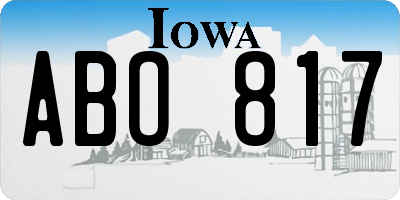 IA license plate ABO817
