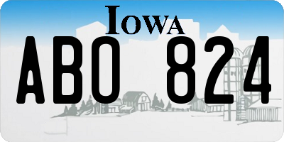 IA license plate ABO824