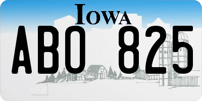 IA license plate ABO825