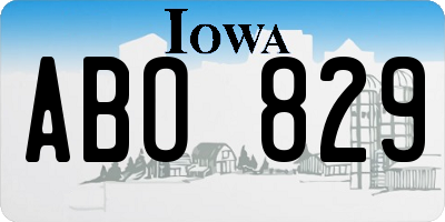 IA license plate ABO829
