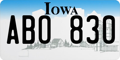IA license plate ABO830